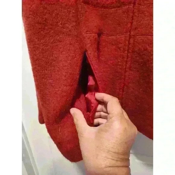 Sarah Spencer Burgundy 100% Wool Zip‎ Up Jacket Size Women’s Medium - Picture 5 of 9